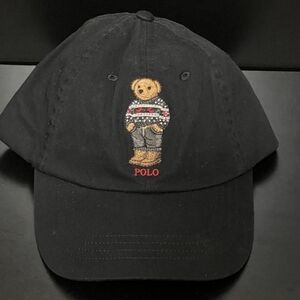 Polo by Ralph Lauren Black Hat with Polo Bear Embroidery